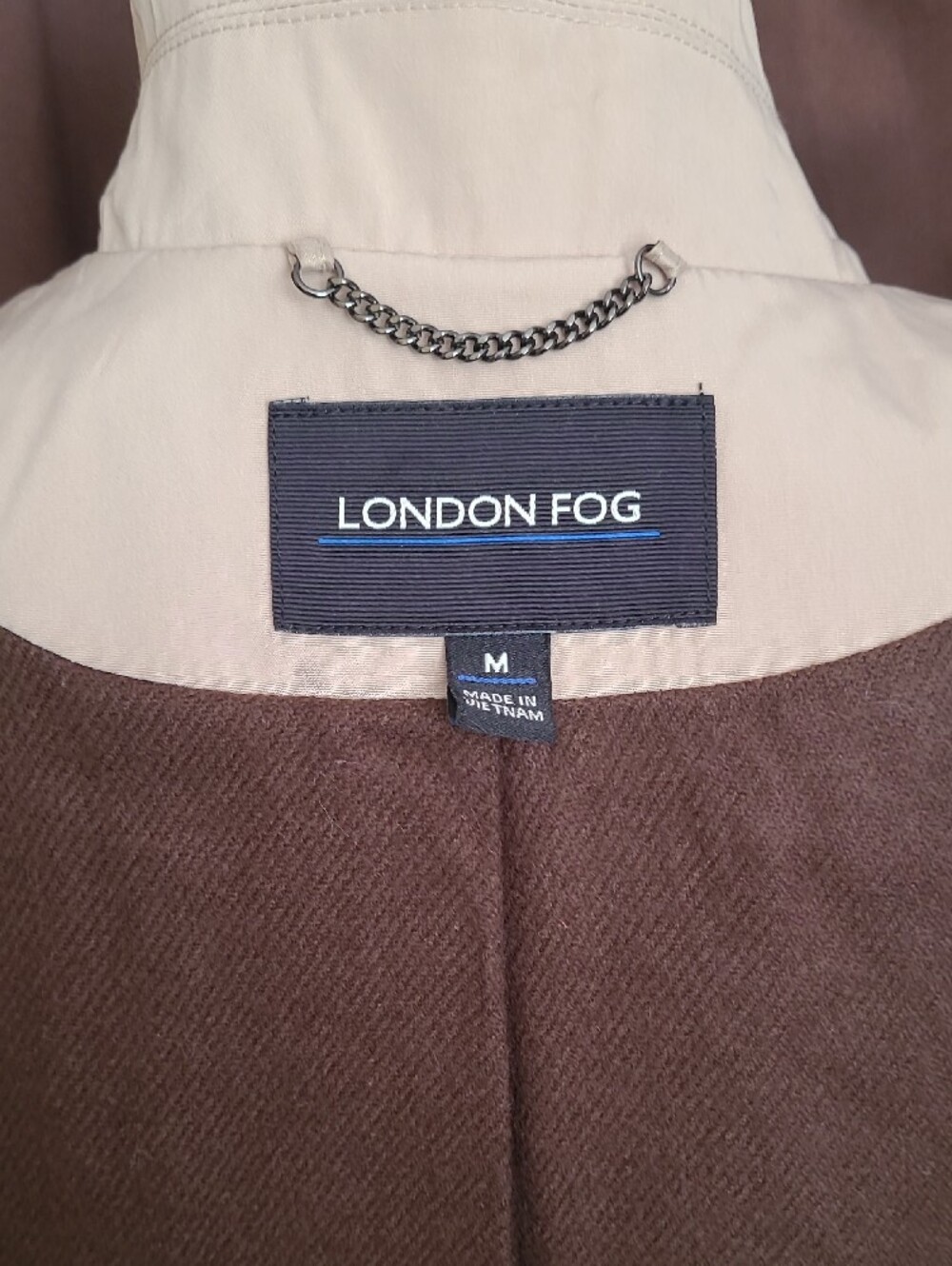 London Fog Beige Trench Coat with Contrast Cuffs - Picture 2 of 9